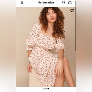 Reformation Karly dress floral with puff sleeves NWT